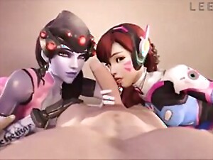 Steaming hot threesome with 3D immersion